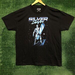 Marvel Silver Surfer Portrait Retro Style Graphic T-Shirt Size 2XL